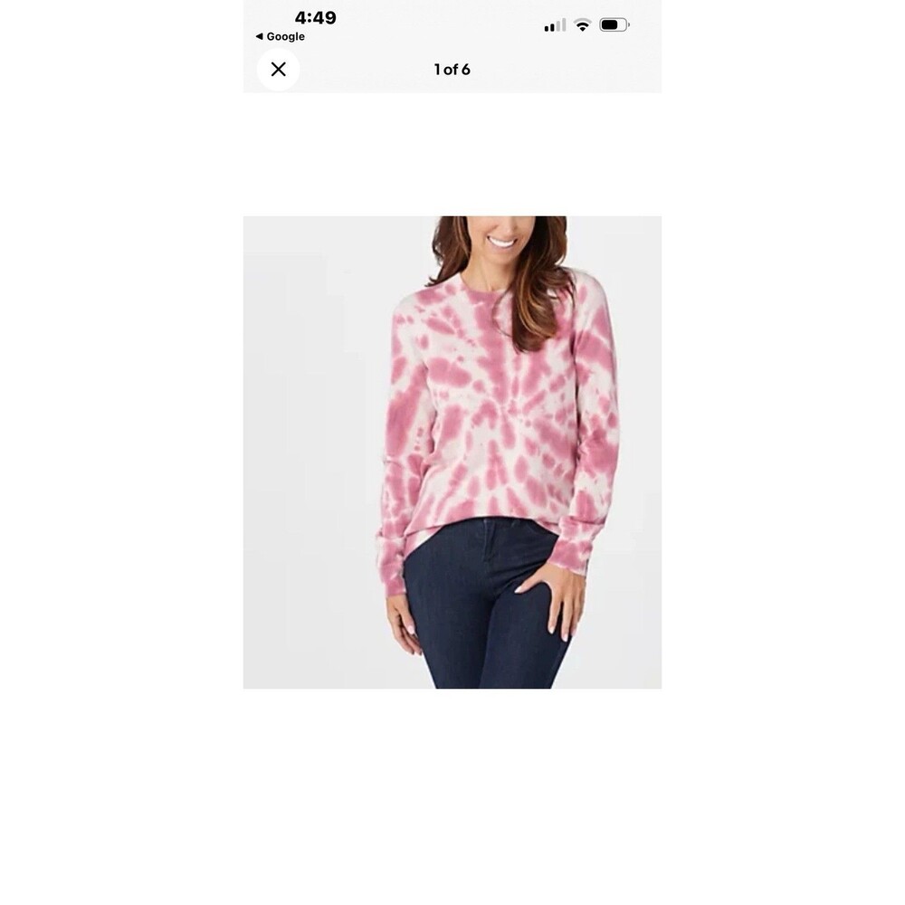 Soft by NAADAM - 100% Cashmere Tie-Dye Pullover Sweater - Currant Pink XL